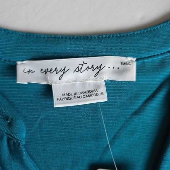 NWT Penningtons Women's Teal Blue Sleeveless Button Front Shirtdress 2X - Picture 3 of 15